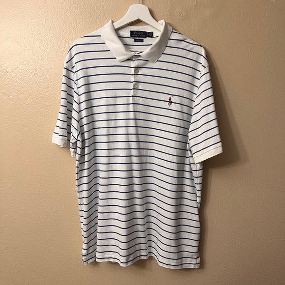 Polo Ralph Lauren Men's Classic Fit Striped Polo Shirt White  Size XL - Picture 1 of 10